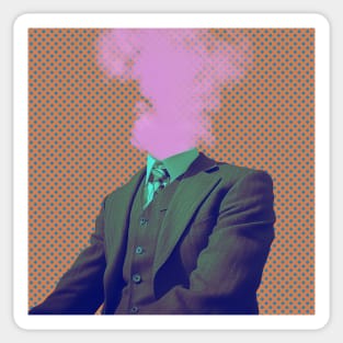 Pink Smoke - Surreal/Collage Art Sticker